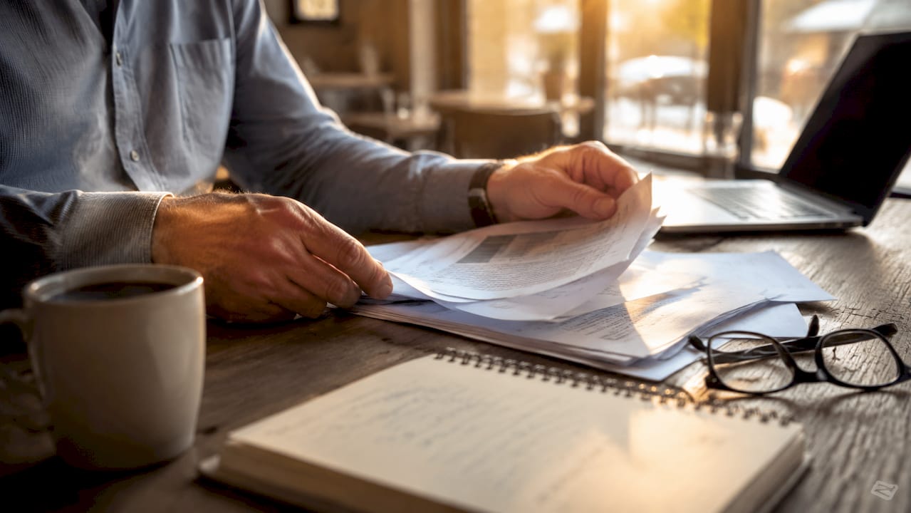 Hands sorting export regulations paperwork