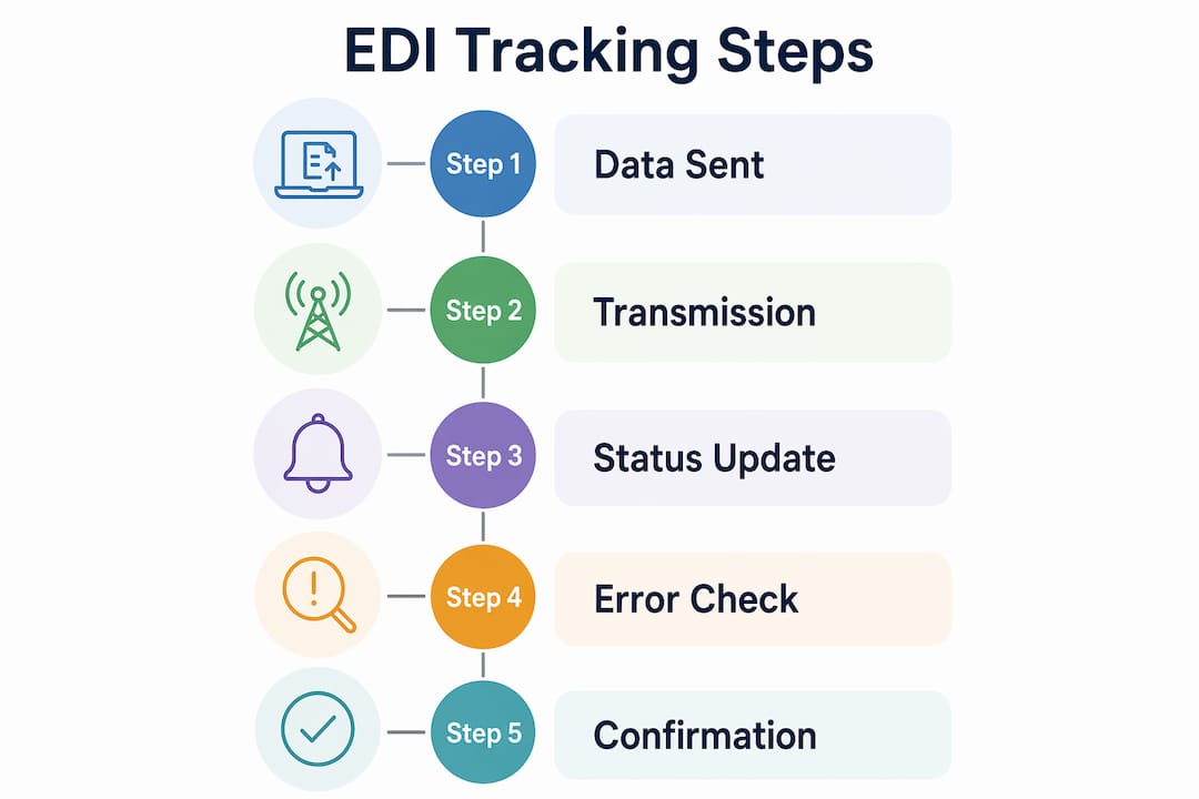 Infographic illustrating EDI tracking steps