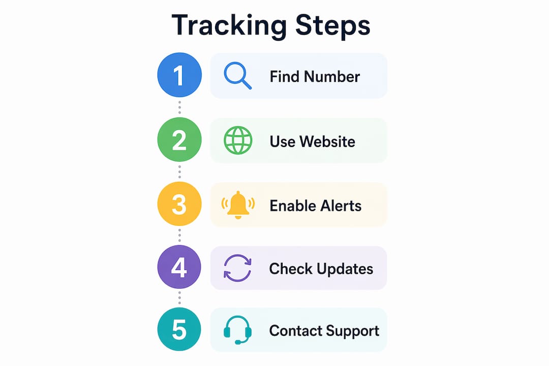 Infographic showing steps to track delivery