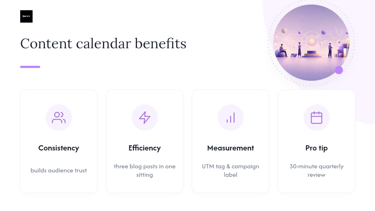 Why a content calendar makes a real difference to your results — overview diagram