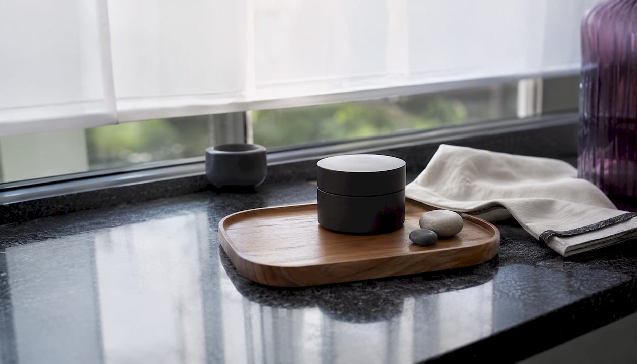 Product lit by soft natural light from north window