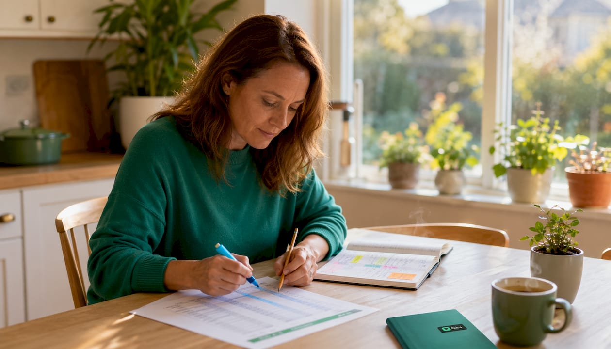Hands calculating working capital with calculator and documents