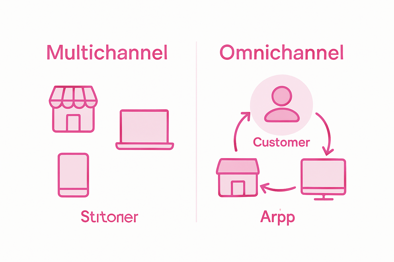 Infographic comparing omni and multichannel approaches