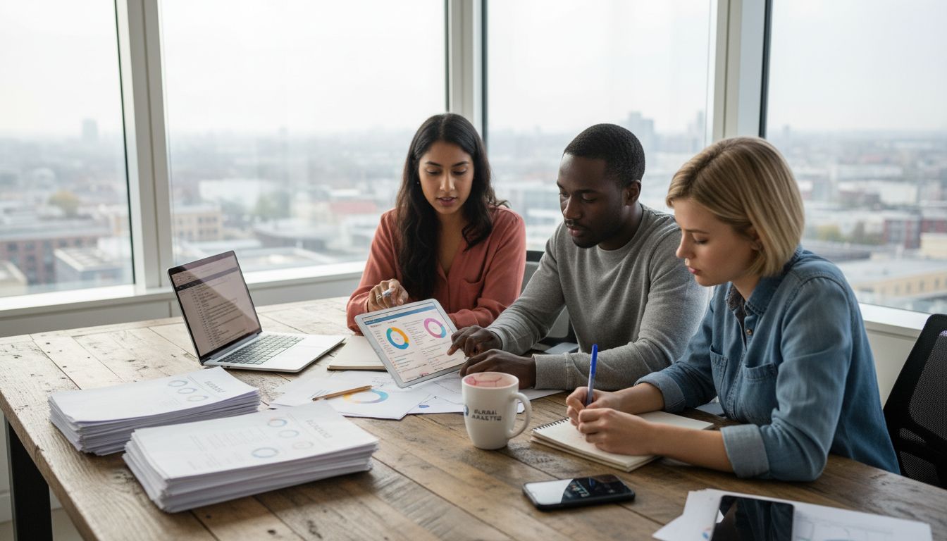 Ecommerce team planning social media strategy