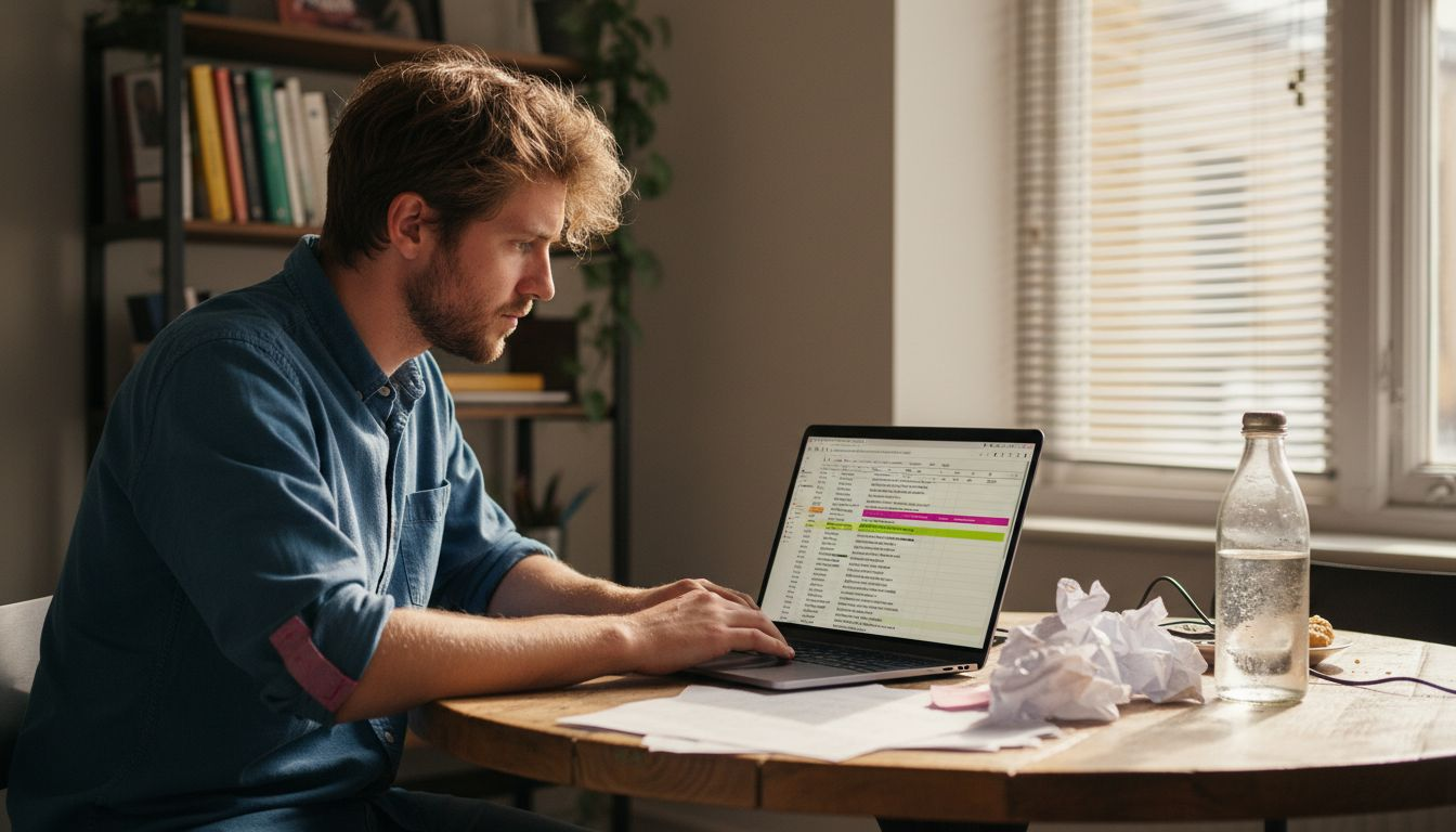 Competitor keyword spreadsheet analysis scene