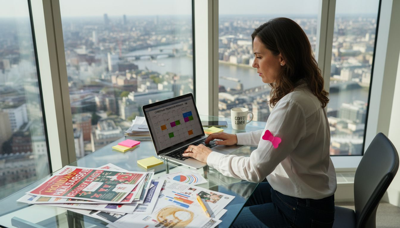 Manager planning seasonal marketing campaign