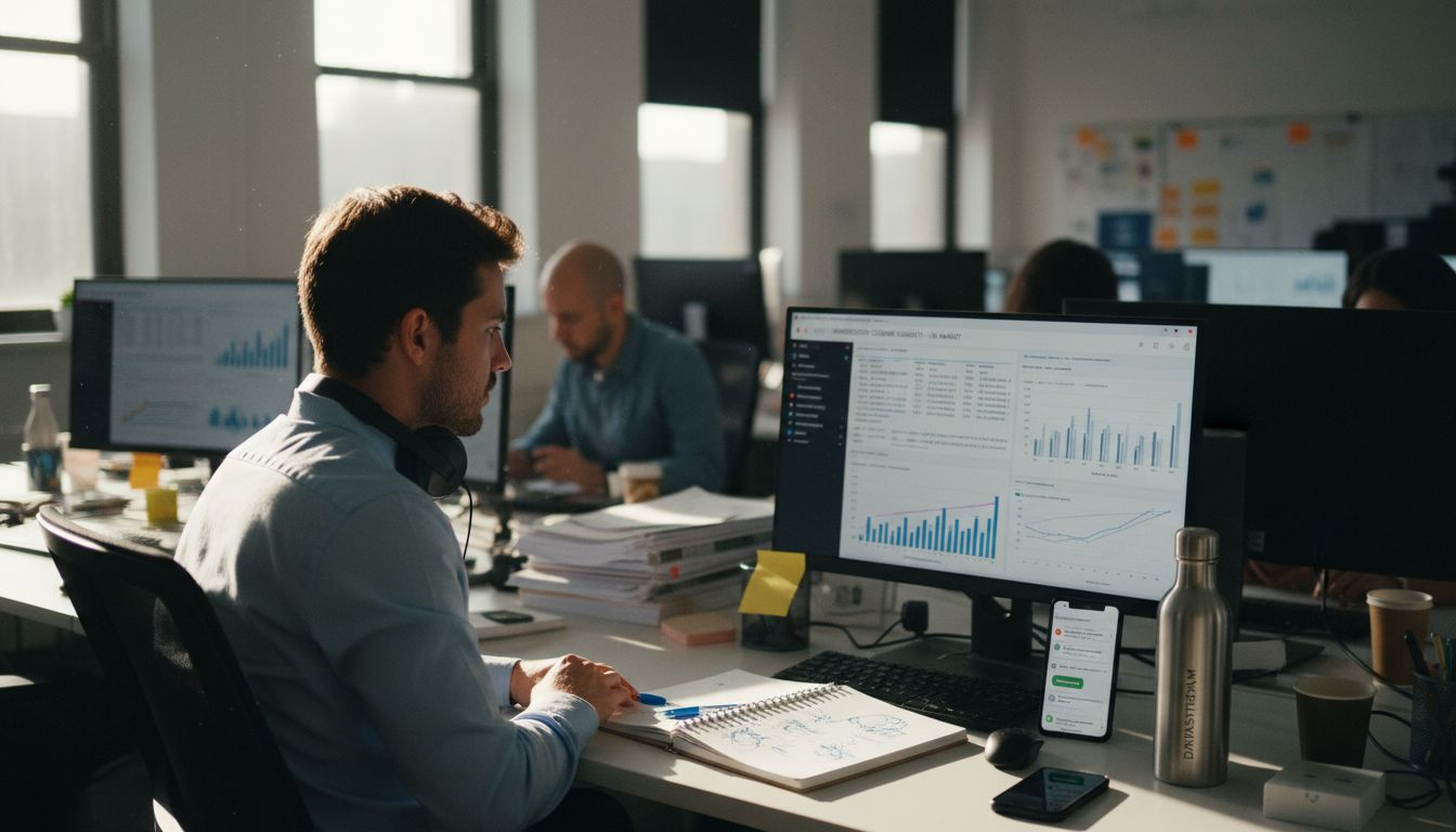 Analyst reviewing AI ecommerce data