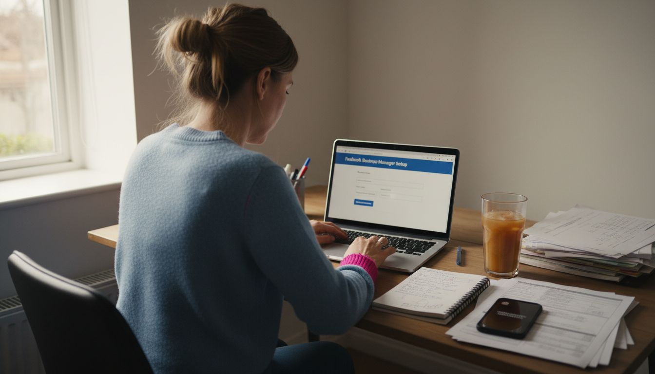 Woman setting up Business Manager account