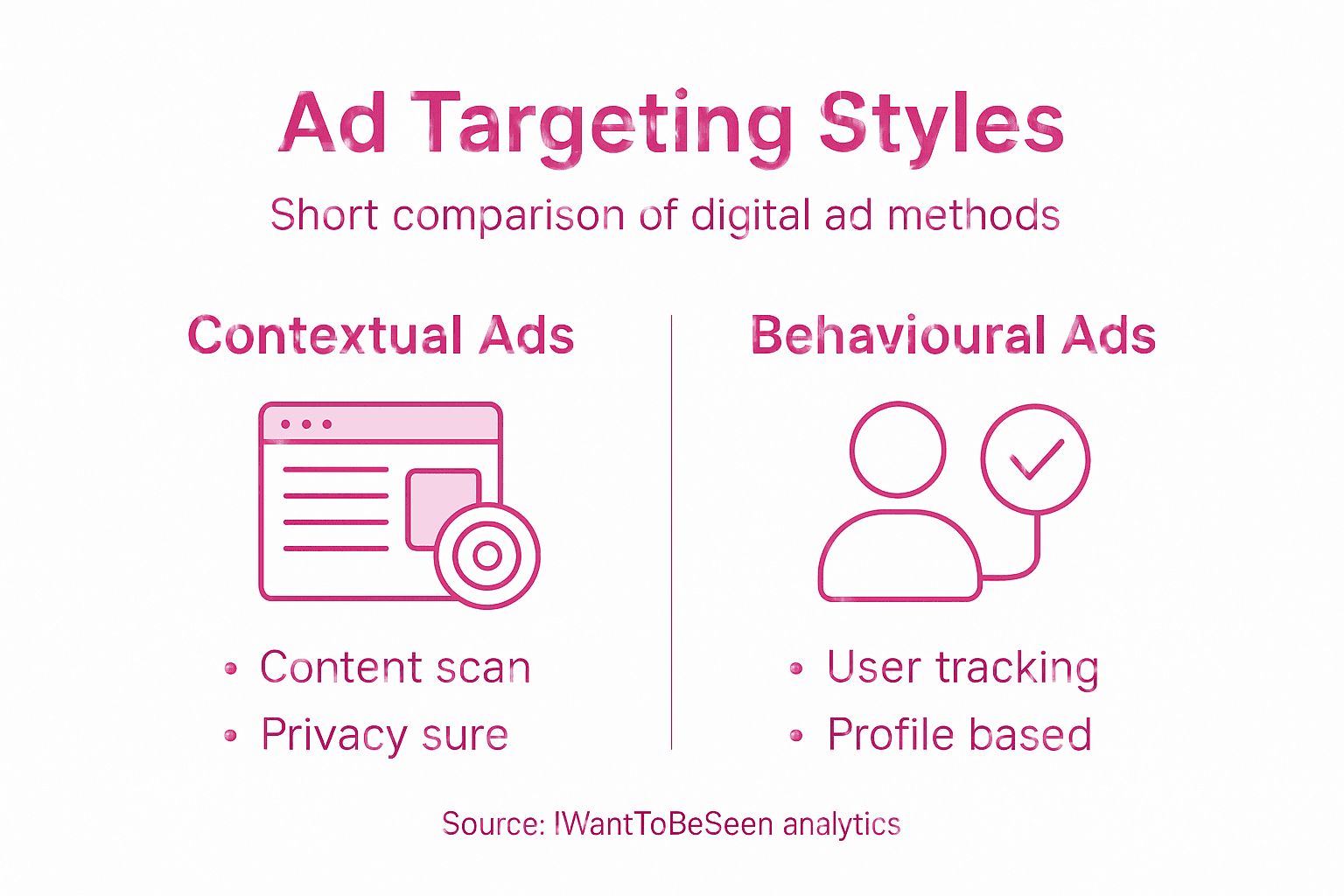 Infographic comparing ad targeting styles