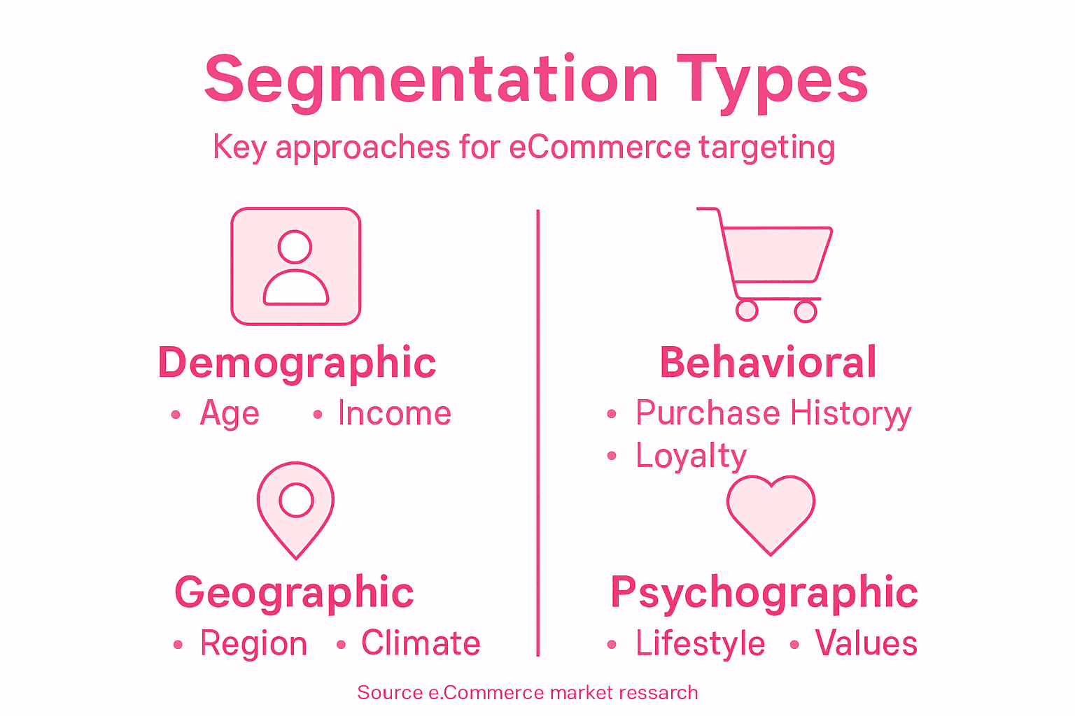 Infographic summarizing types of market segmentation