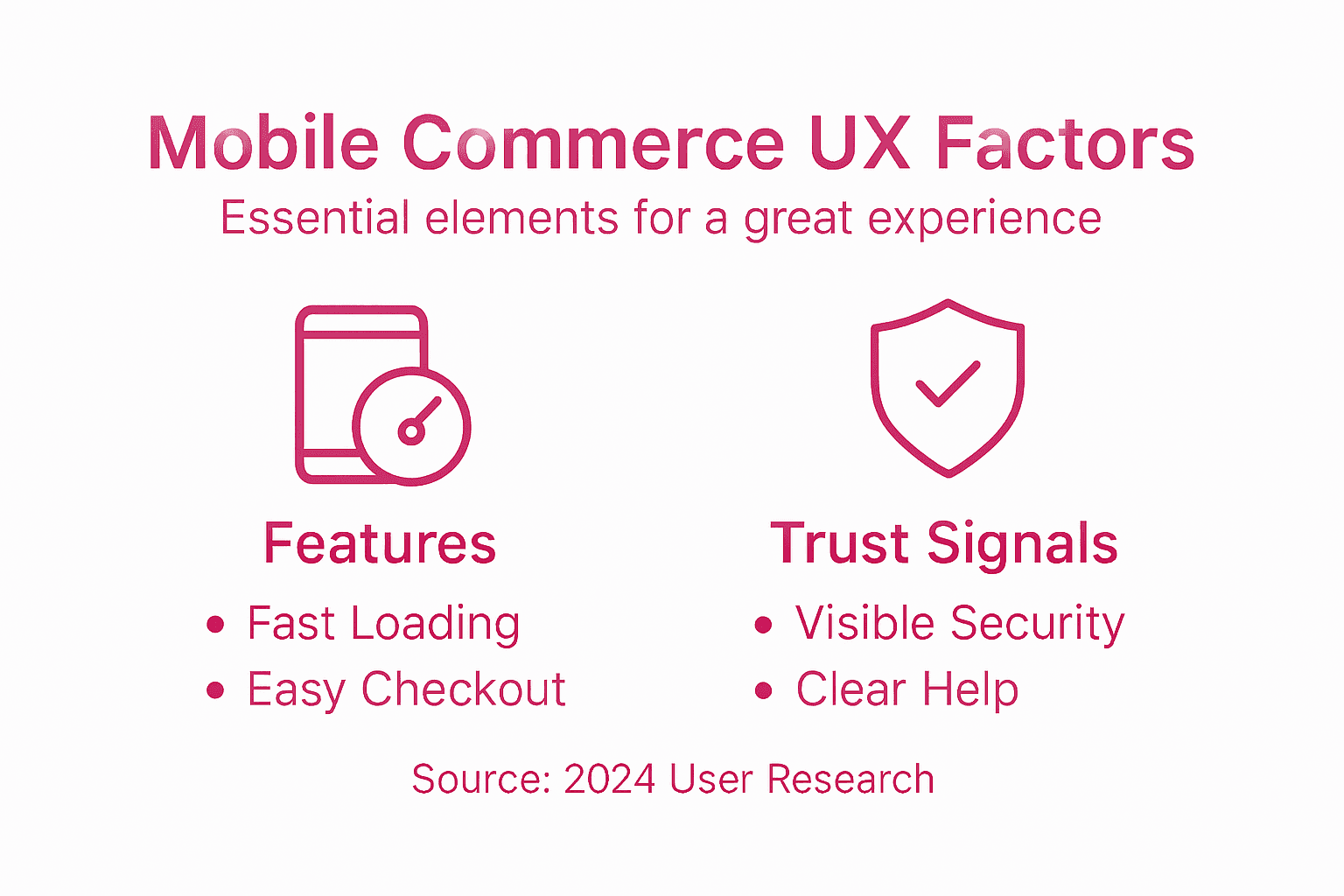 Infographic showing mobile commerce UX features