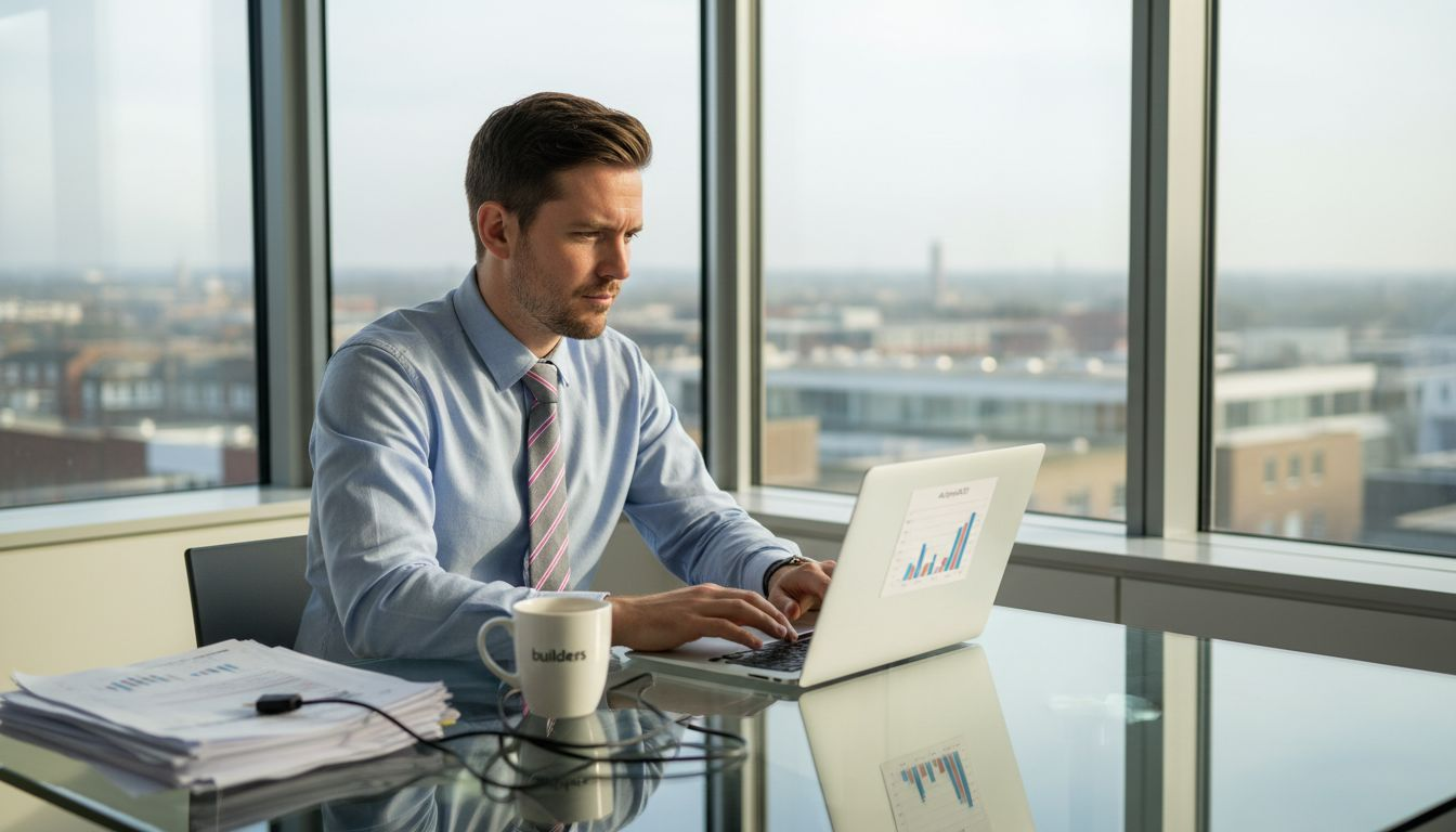 Marketing manager reviewing ad spend data