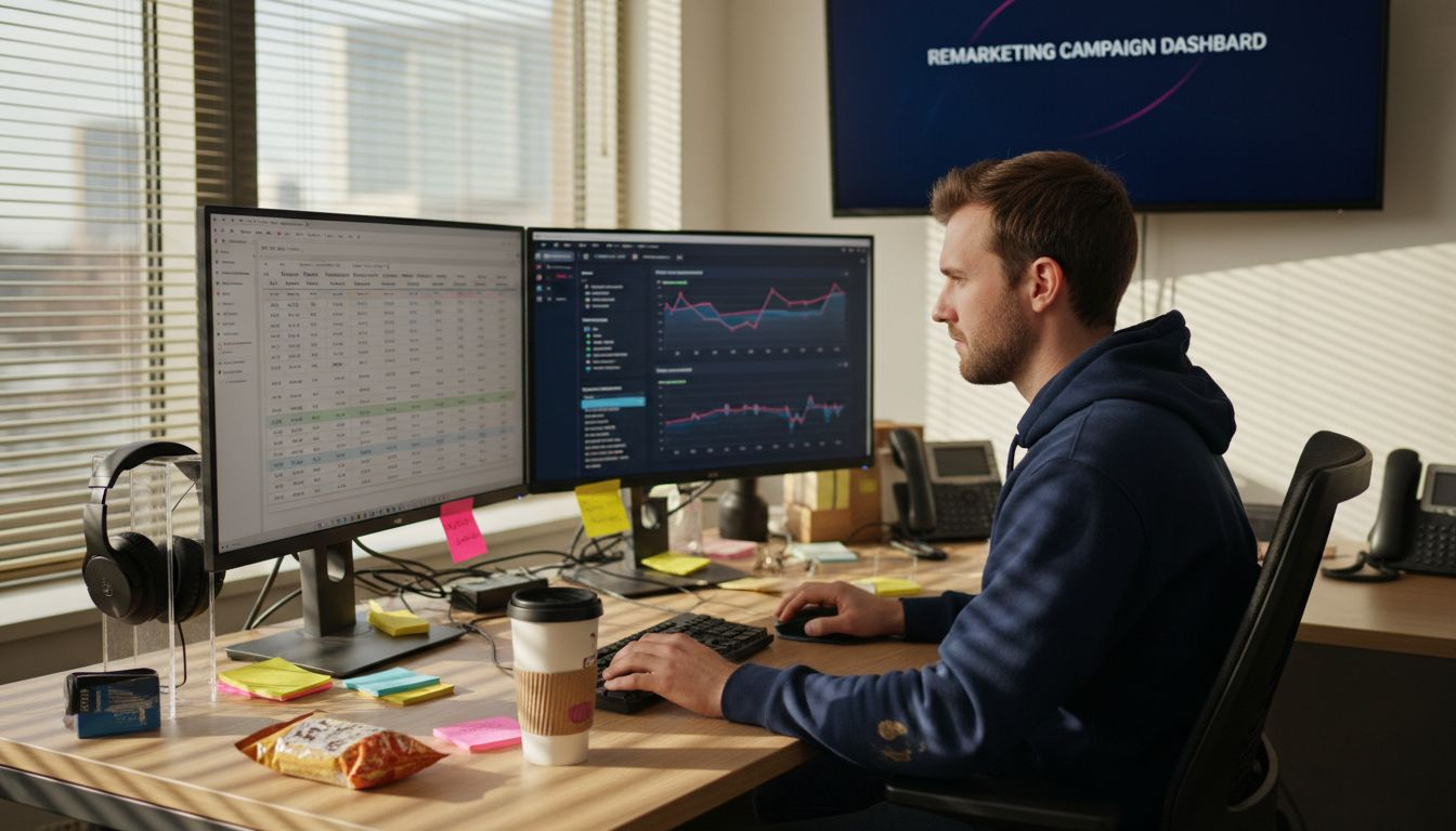 Marketer configuring ecommerce remarketing setup