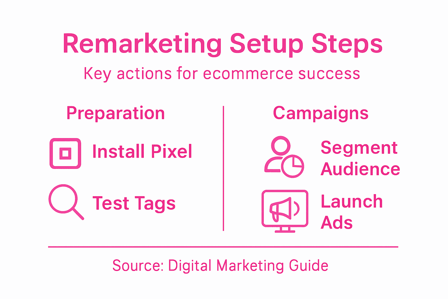 Infographic outlining ecommerce remarketing setup