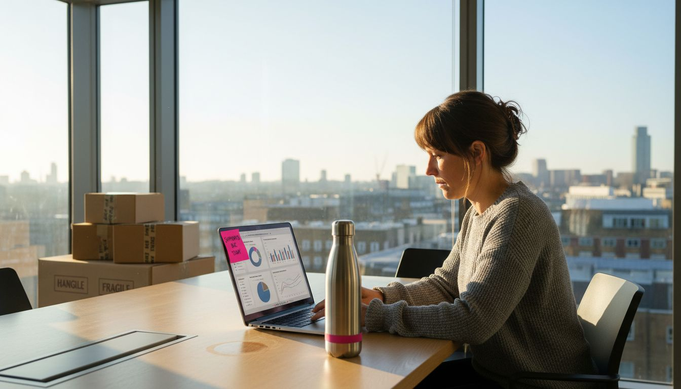 eCommerce manager reviewing landing page analytics