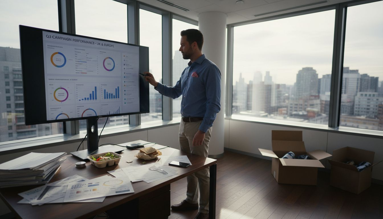 Manager reviewing ecommerce strategy workspace