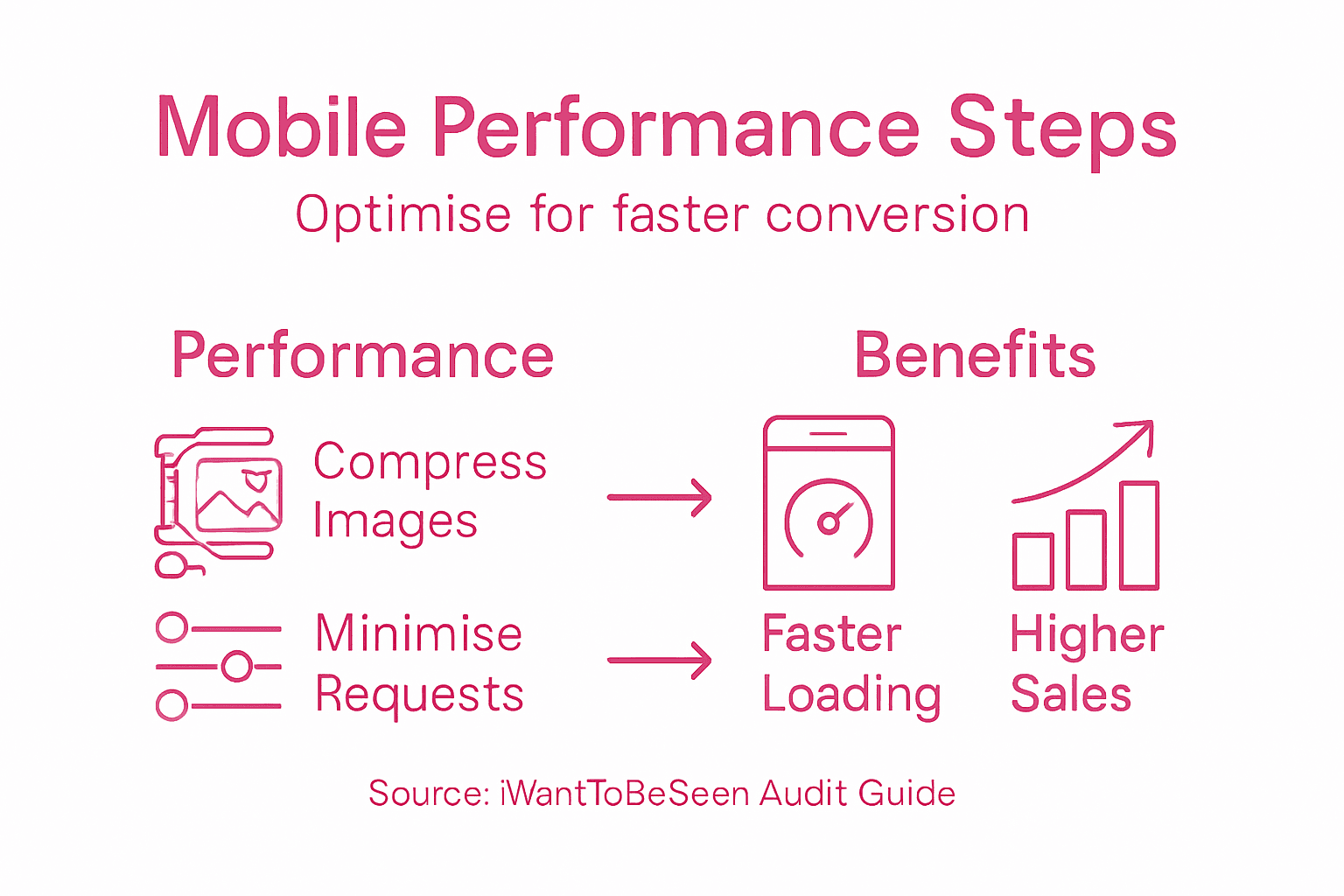 Infographic showing mobile performance optimisation steps