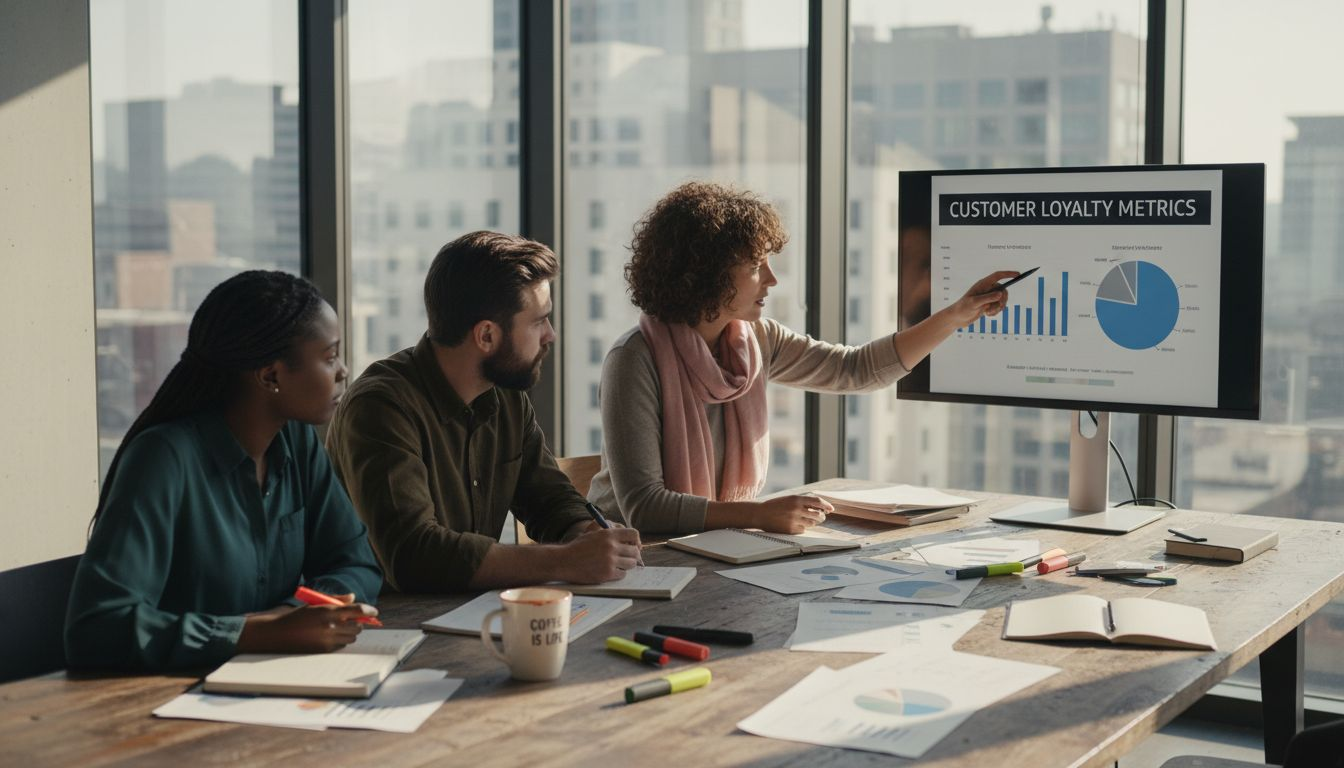 Ecommerce team discussing loyalty analytics