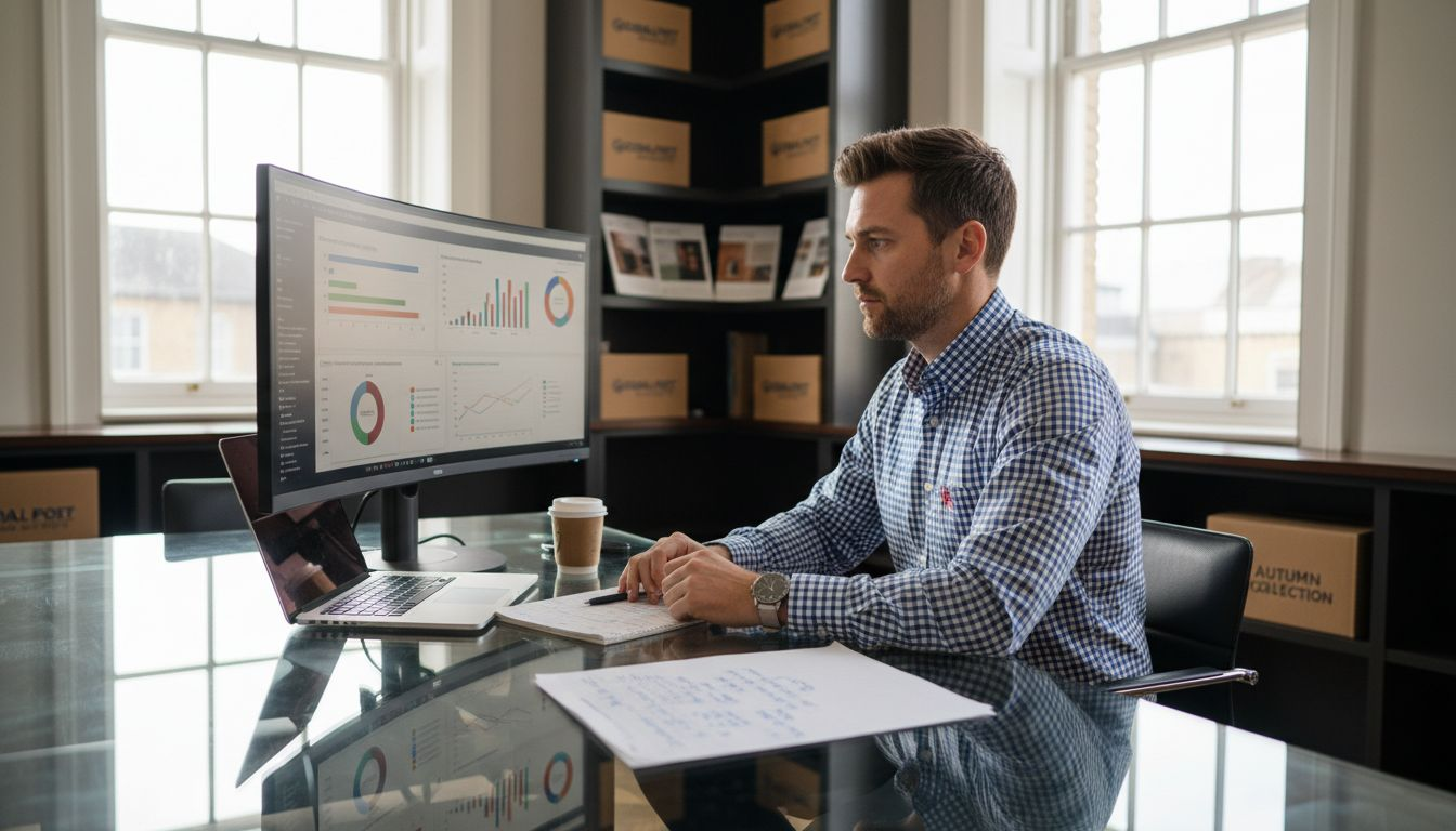 Businessman tracking PPC campaign data