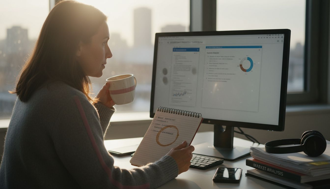 Brand manager reviews digital feedback reports