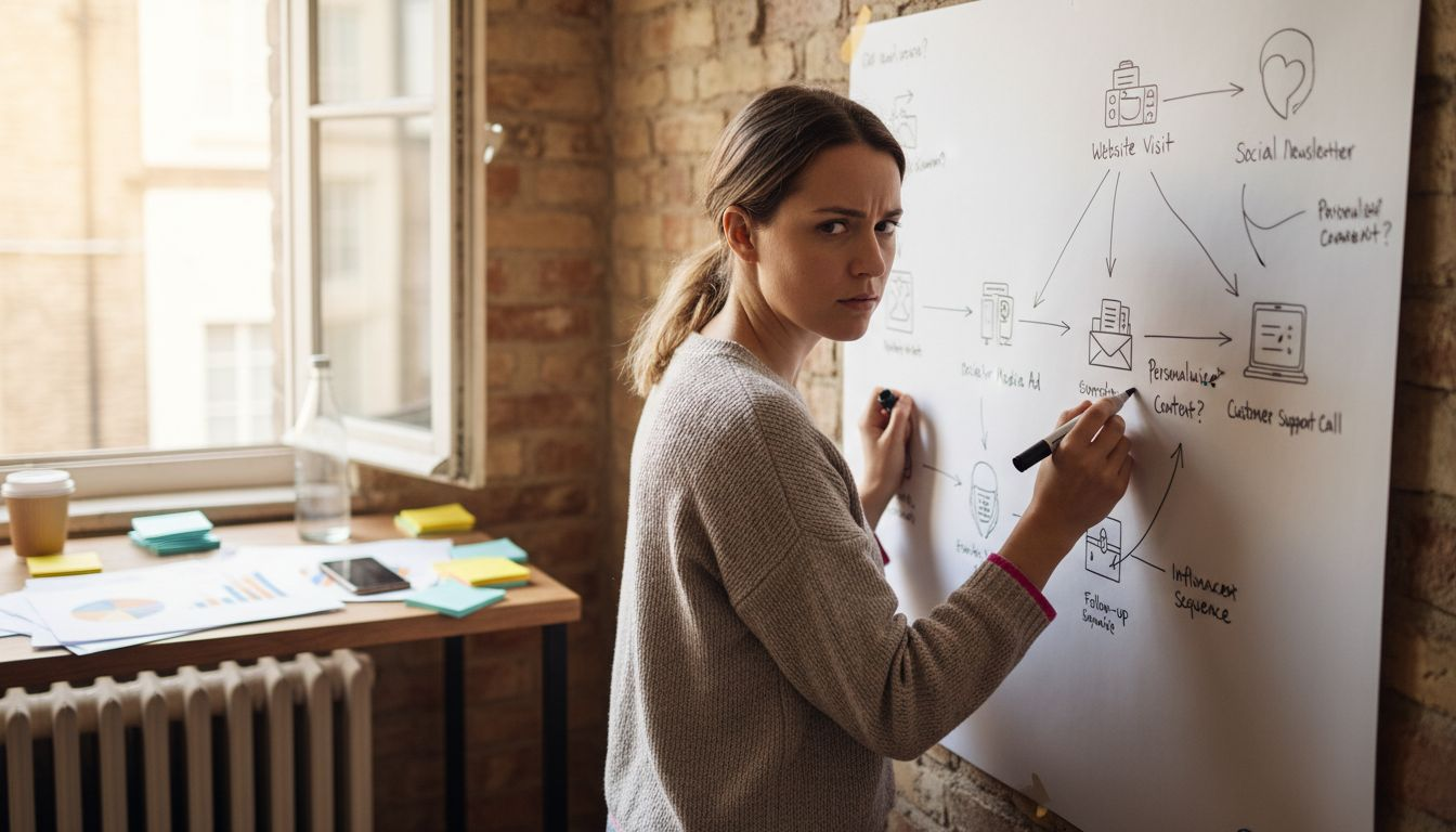 Marketer mapping ecommerce customer journey