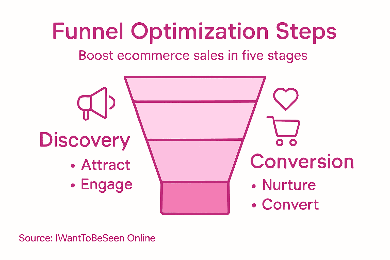 Infographic outlines ecommerce funnel optimization steps
