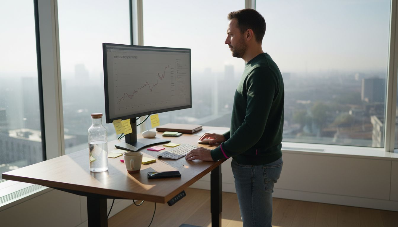 eCommerce manager reviewing checkout abandonment stats