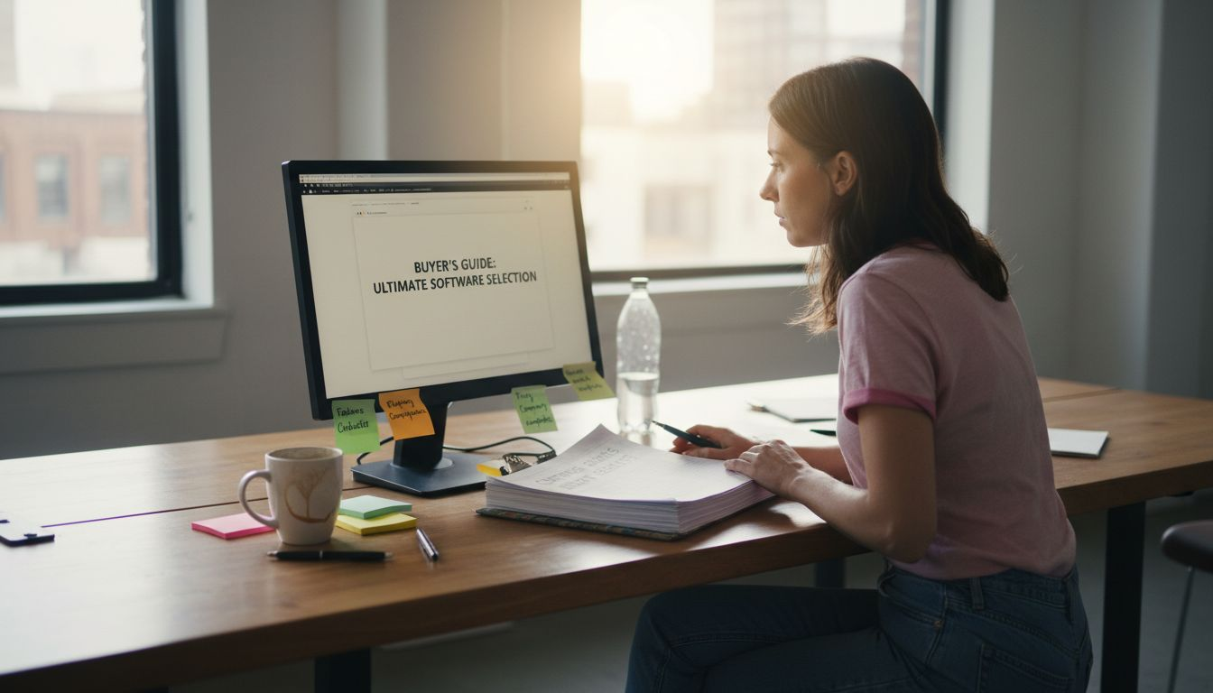 Content strategist developing buyer guide asset