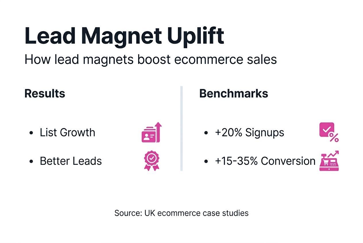 Infographic showing sales uplift from lead magnets