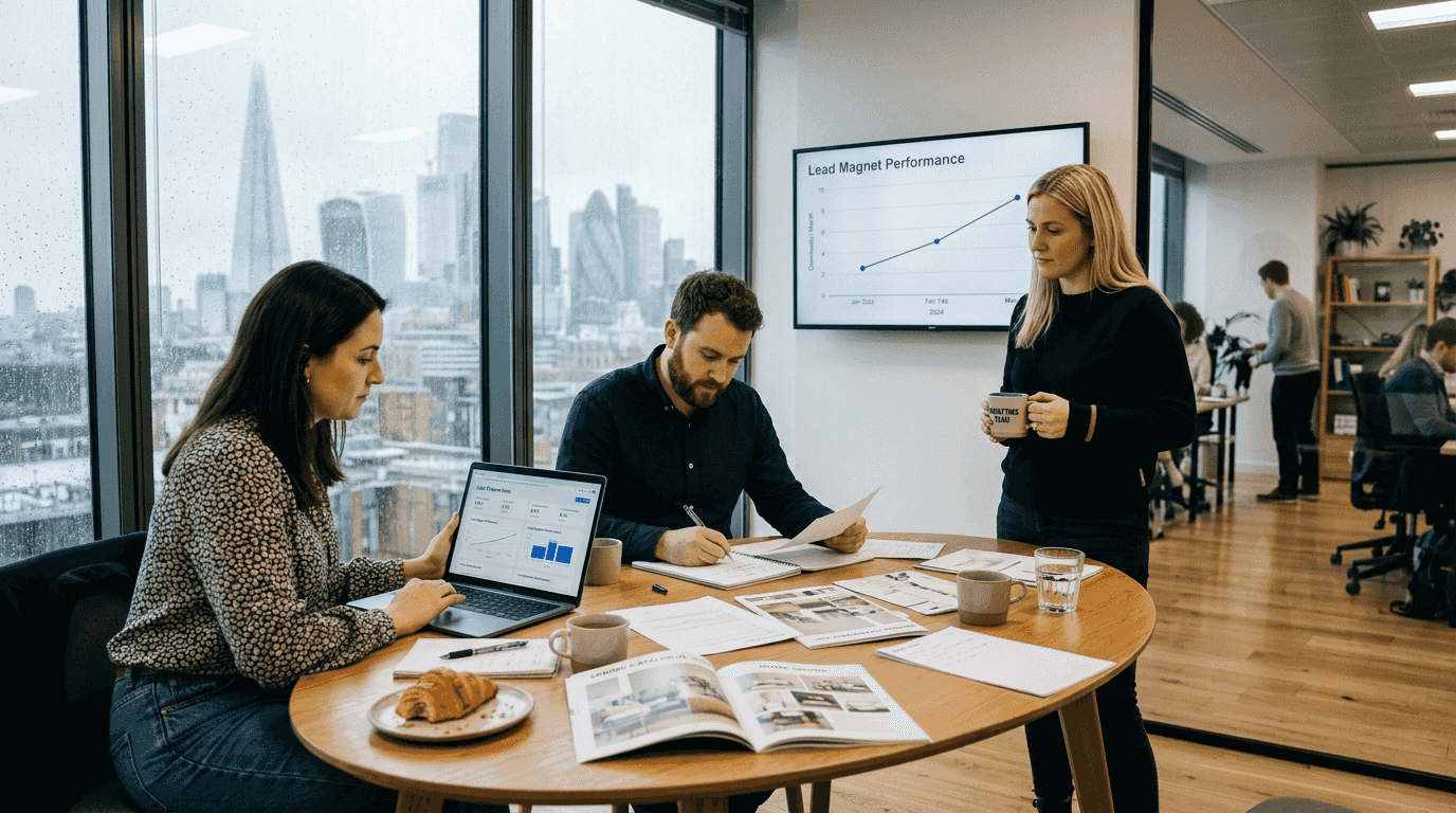 Ecommerce marketers planning lead magnets in London office