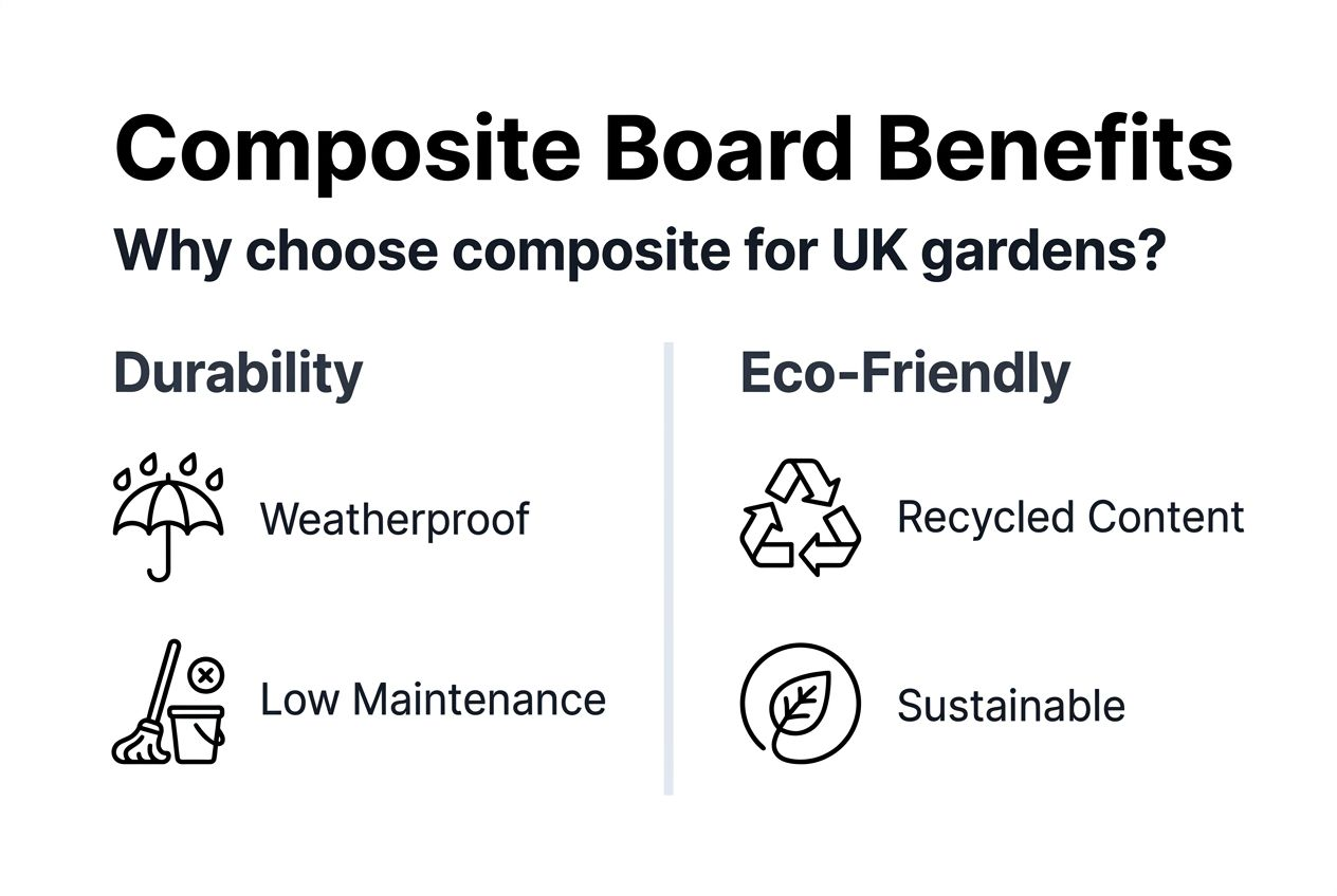 Infographic showing composite board benefits