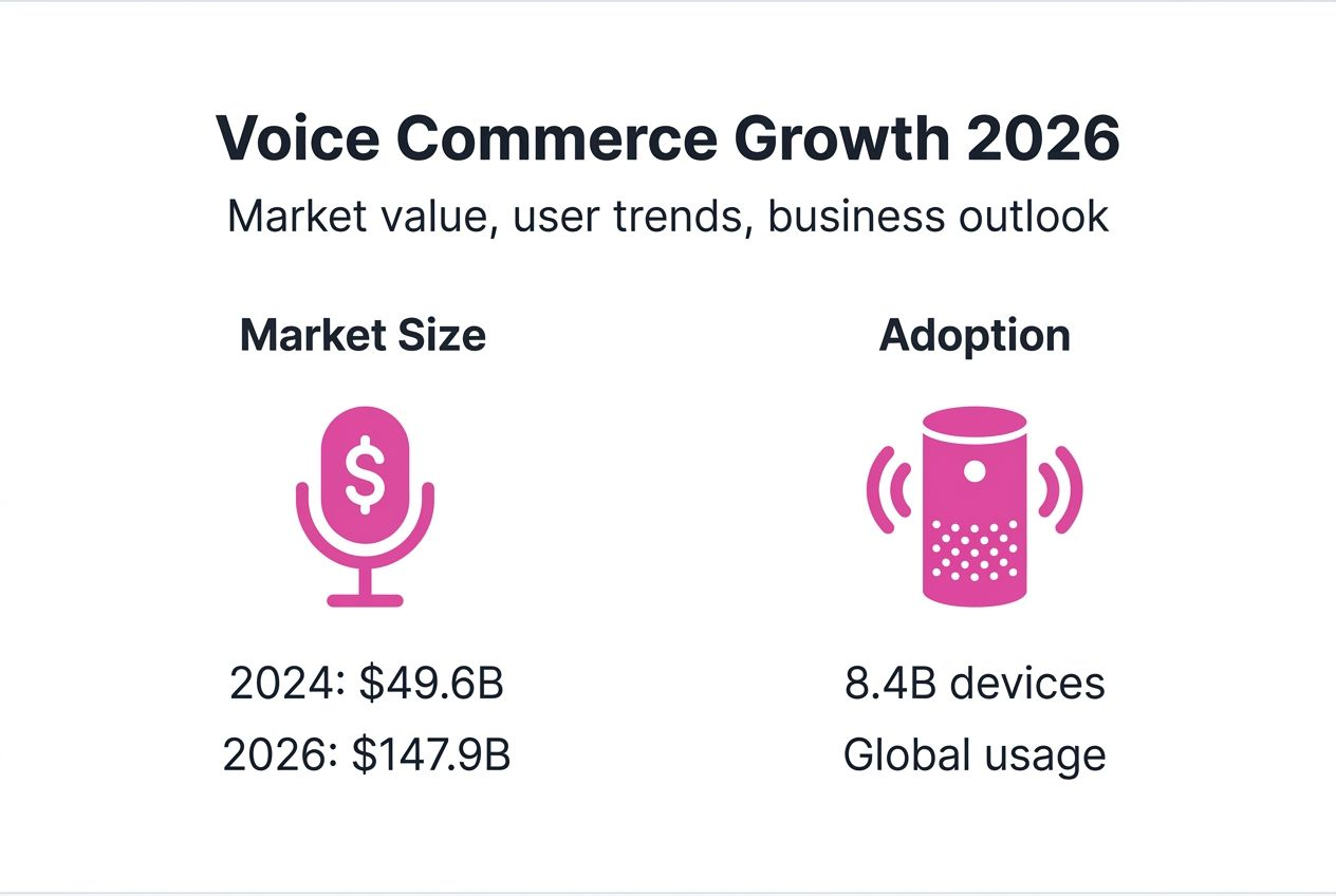 Infographic visualizing voice commerce market growth