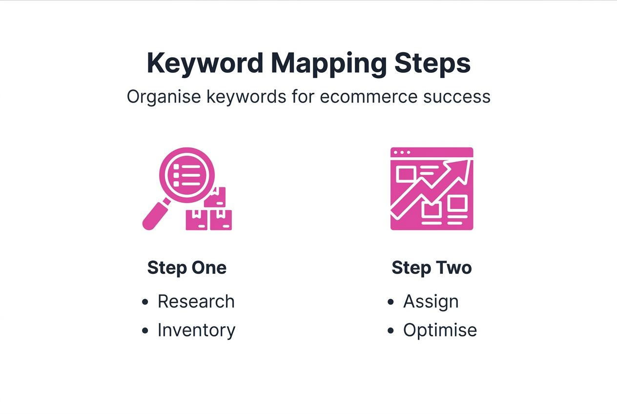 Infographic outlining keyword mapping steps