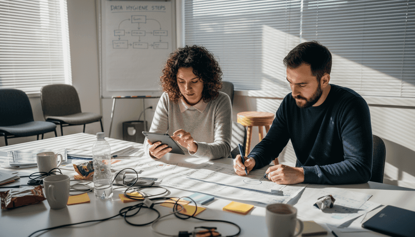 Analysts working on e-commerce tracking process