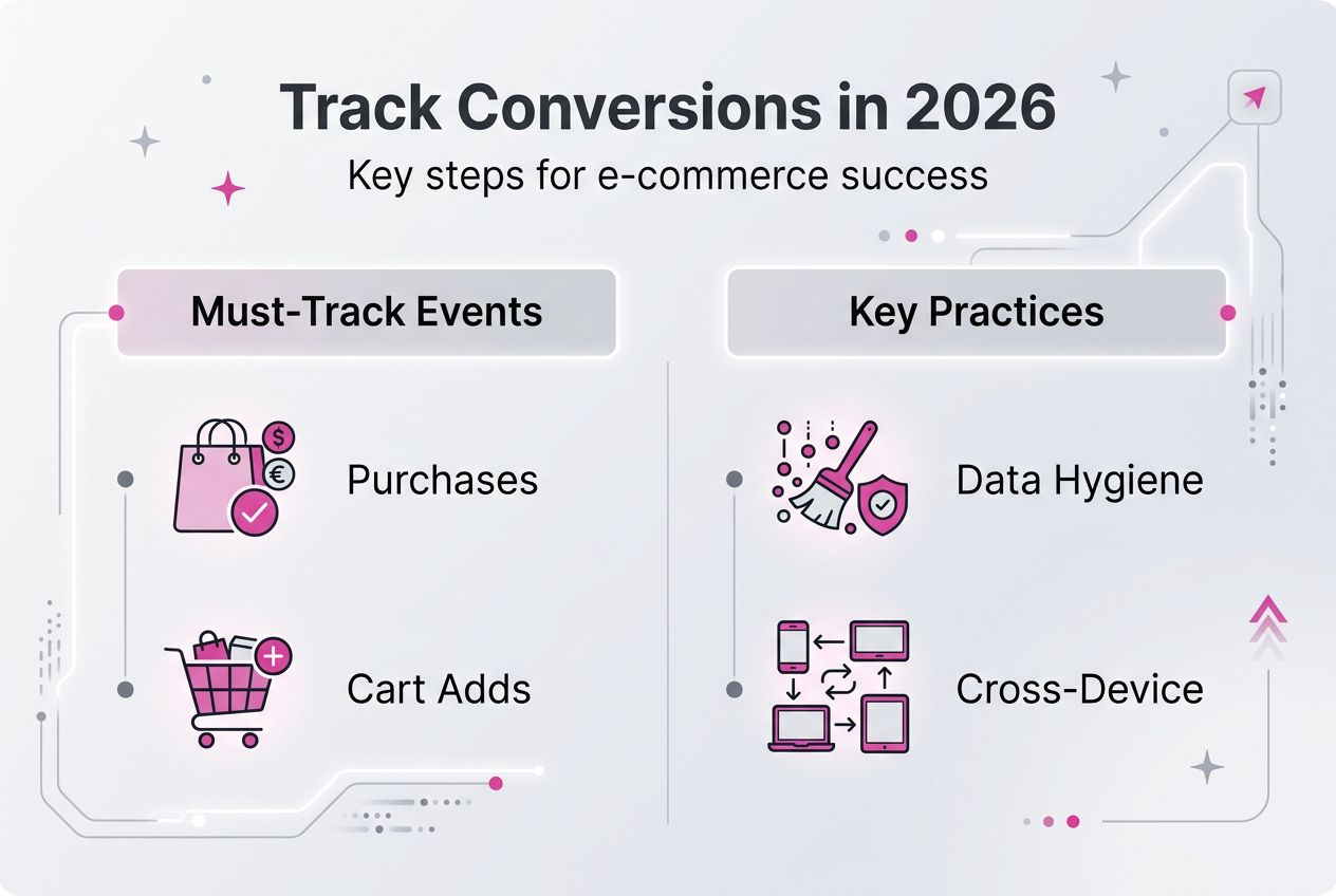 Infographic steps for e-commerce conversion tracking