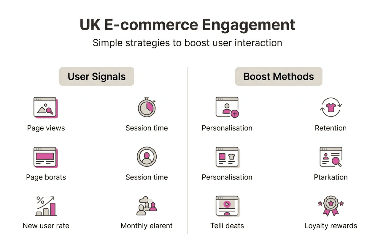 Infographic showing UK e-commerce engagement strategies