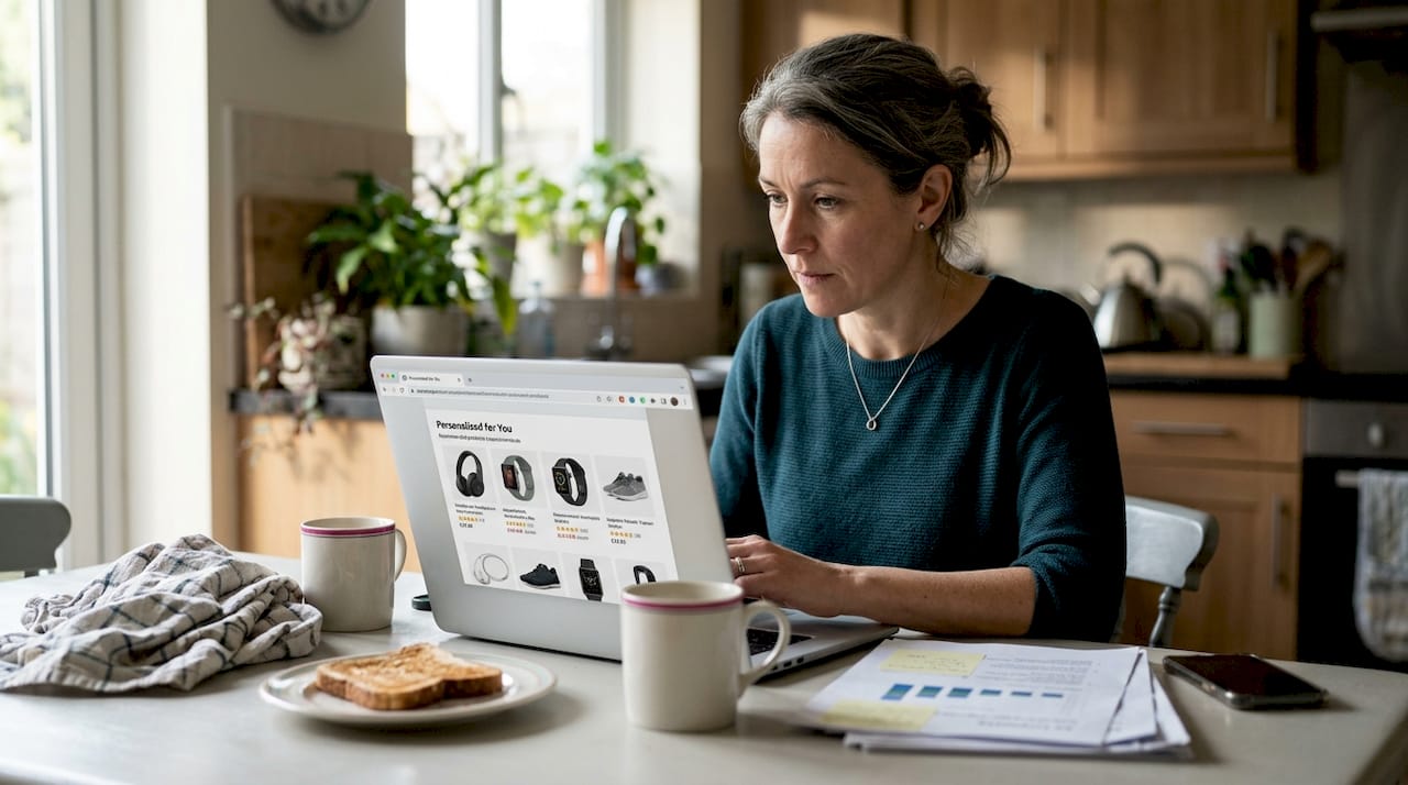 Product manager reviews personalised web homepage