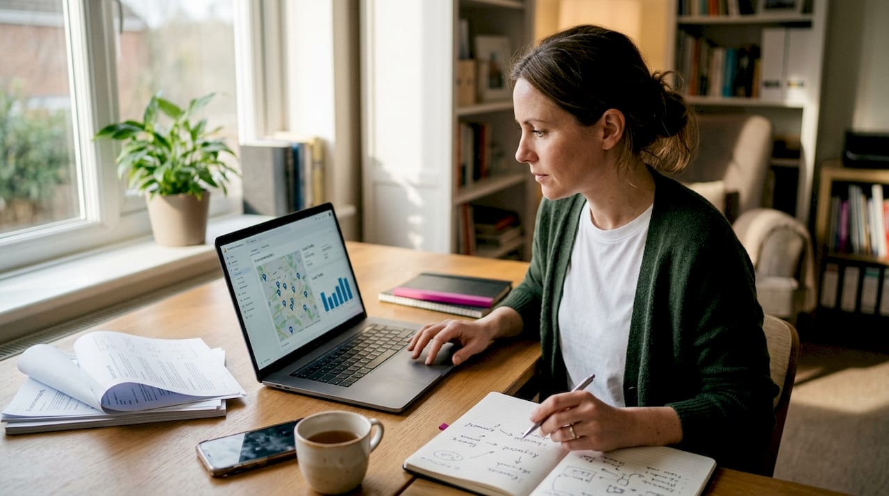 E-commerce manager working on local SEO strategy
