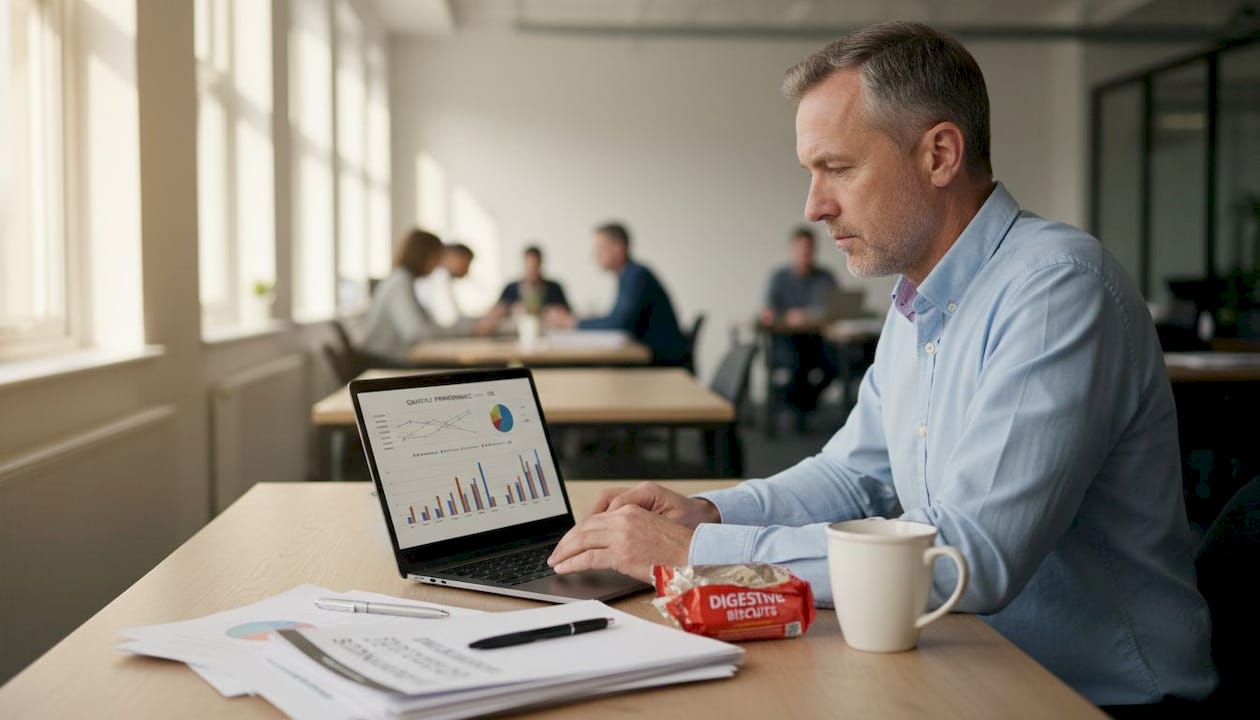 Man reviewing eCommerce analytics at desk