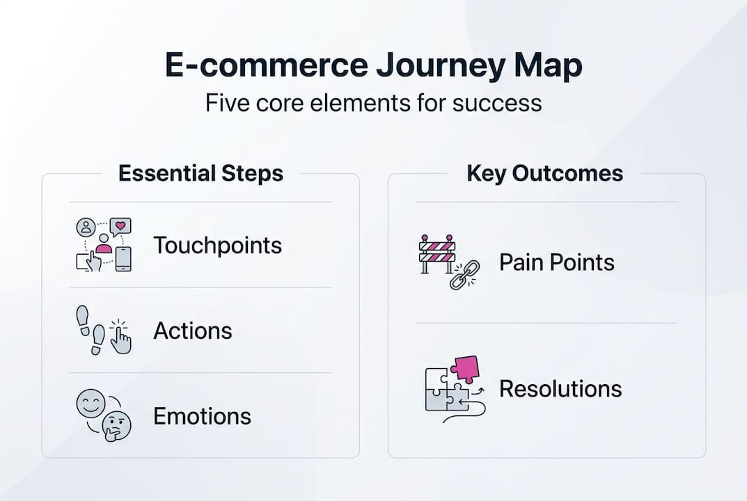 Infographic showing key journey map elements