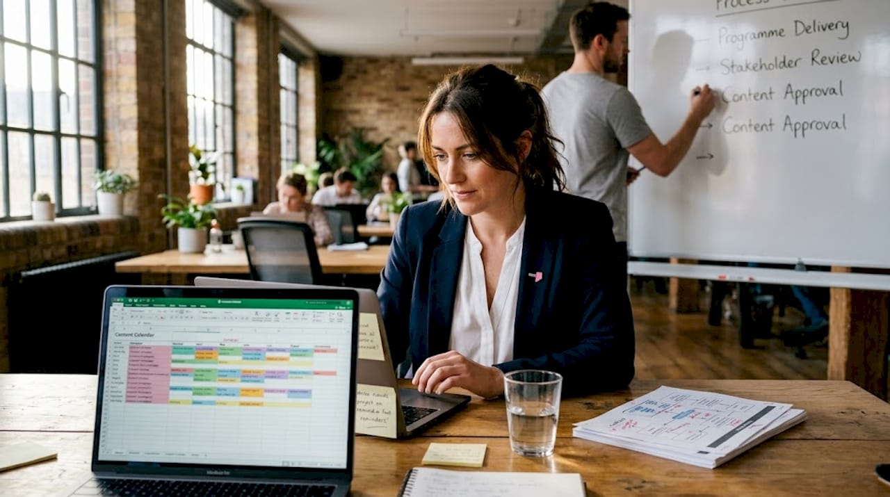 Woman reviewing eCommerce workflow in office