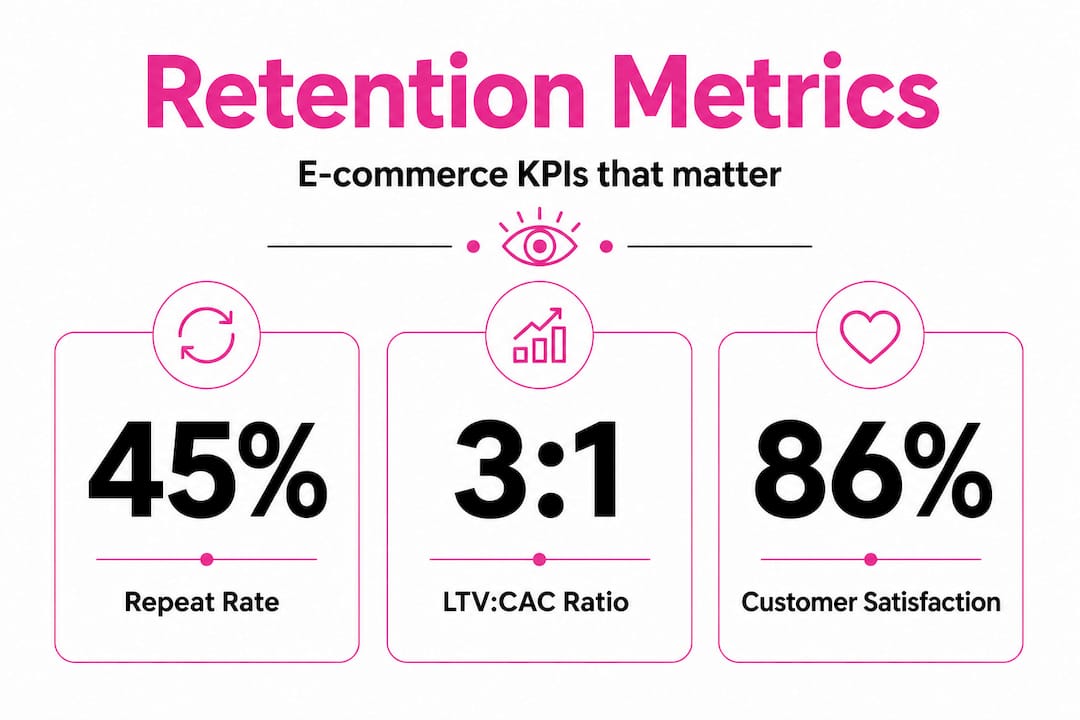 Infographic showing key ecommerce retention metrics