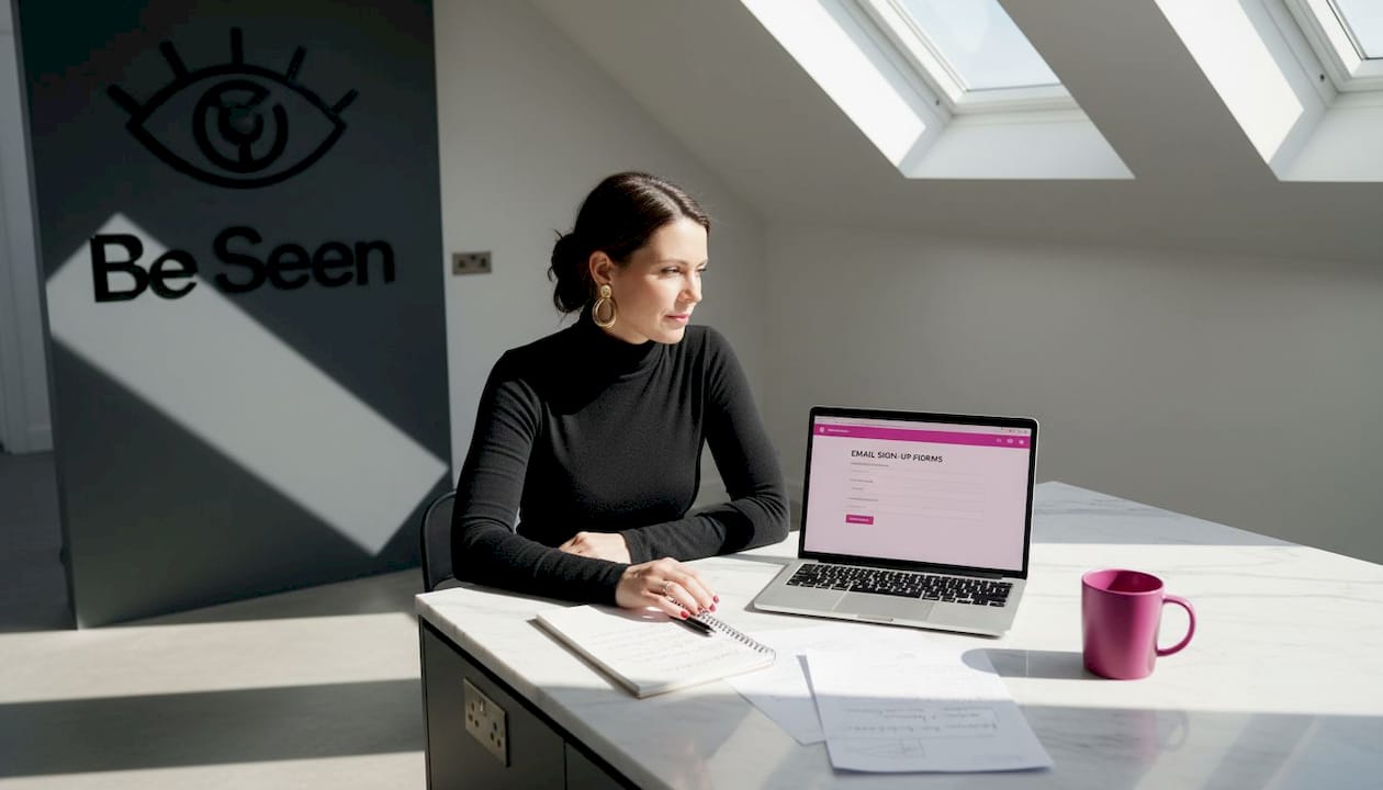 E-commerce manager reviews email signup forms