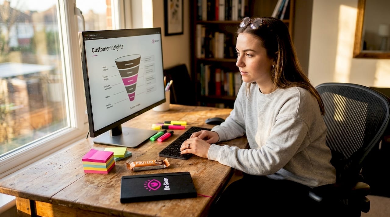 Analyst works on ecommerce journey map