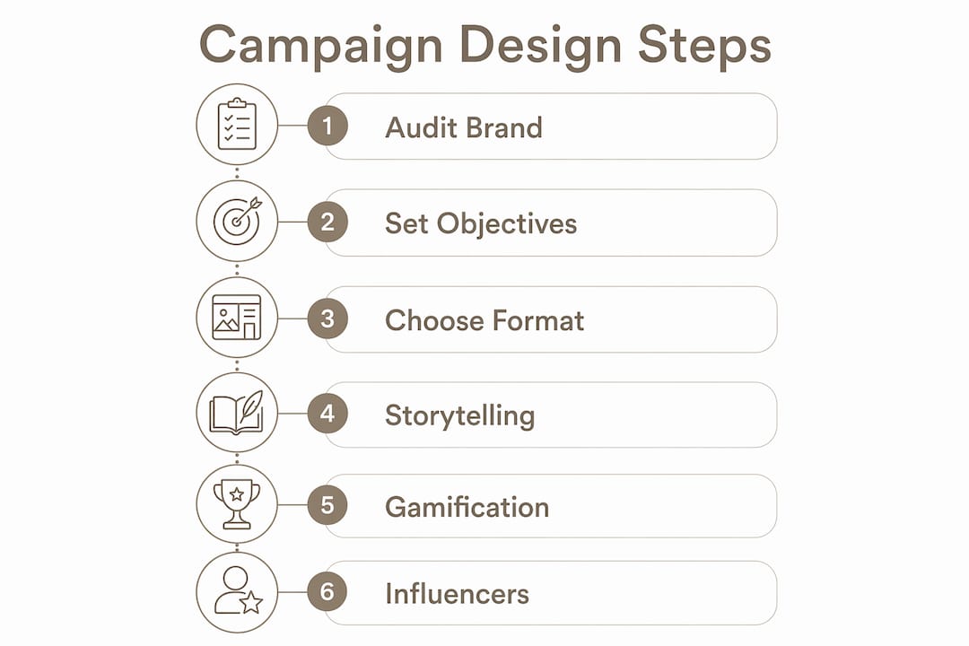 Infographic showing branded chocolate campaign steps