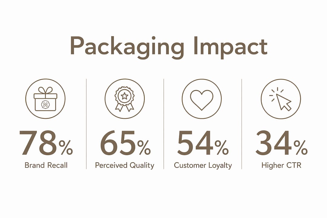 Infographic showing key stats on custom packaging impact