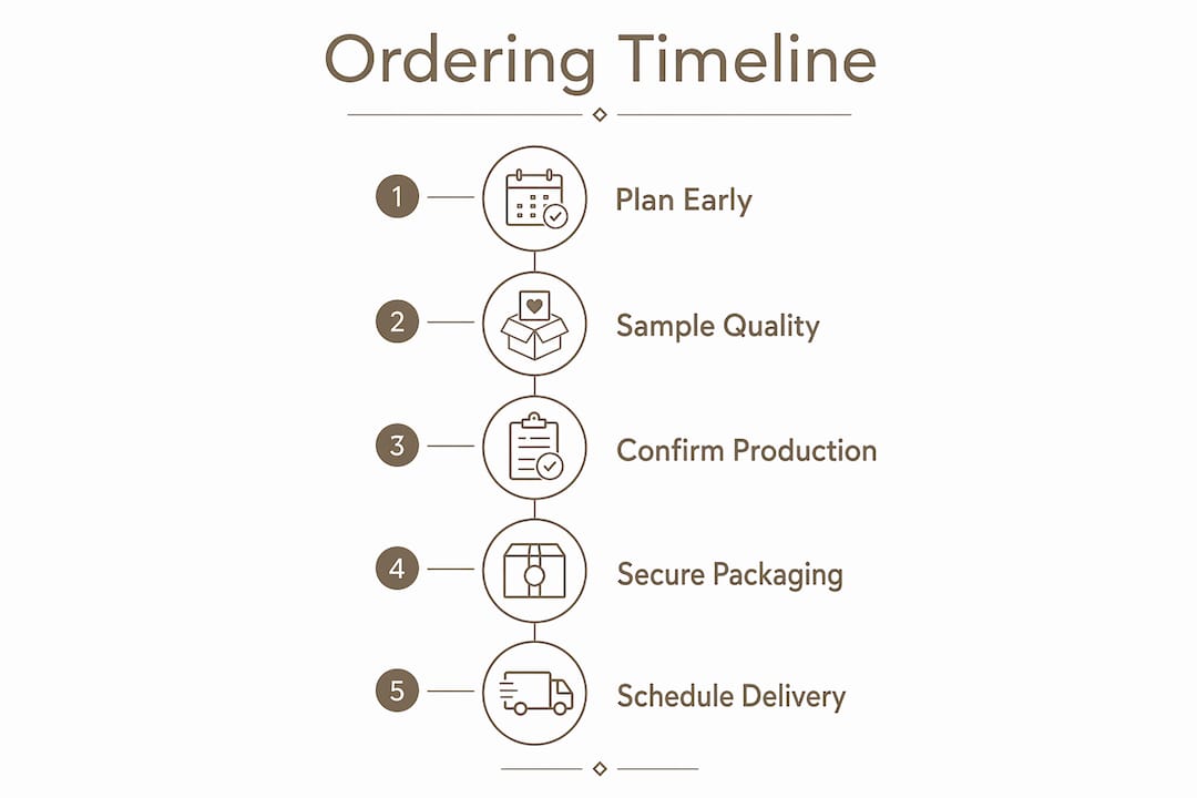 Infographic showing corporate chocolate sourcing steps