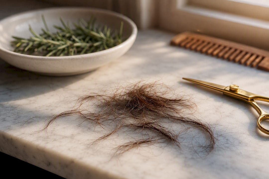 Freshly trimmed hair ends with scissors