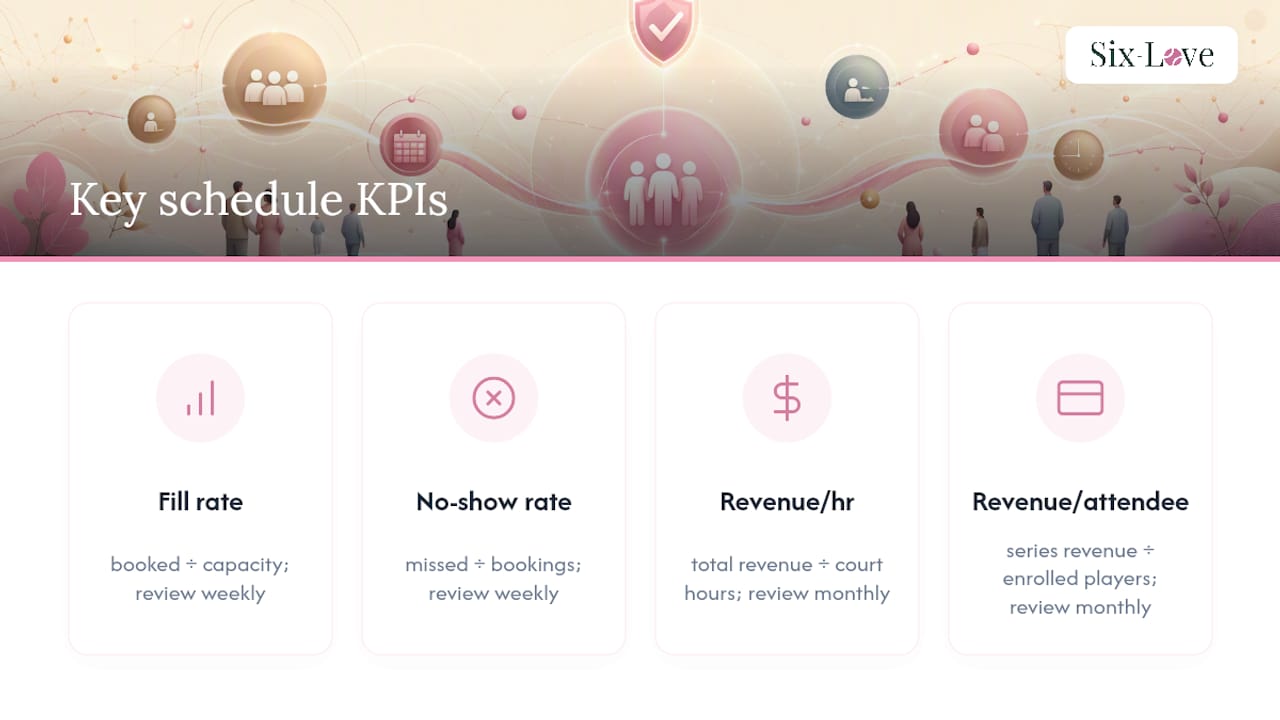 Which KPIs actually tell you the schedule is working — overview diagram