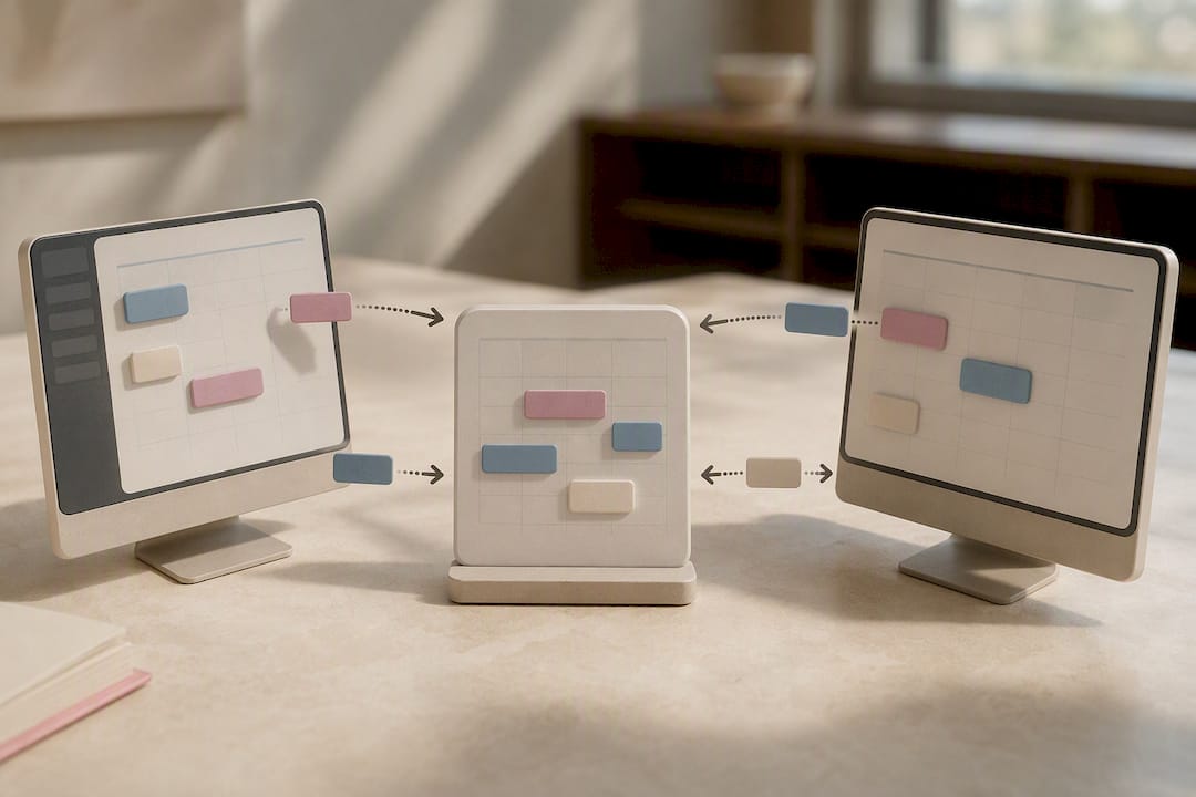 Two-way calendar editing flow illustration
